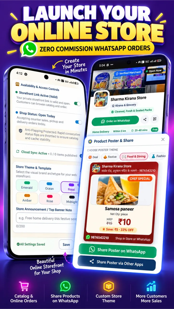 Customer WhatsApp structured digital shopping cart and instant retail order dispatch in Karobari